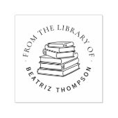 Modernes Rundbuch aus der Bibliothek der Selbst- Permastempel (Design)