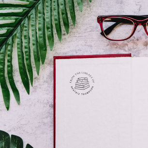 Modernes Rundbuch aus der Bibliothek der Selbst- Permastempel