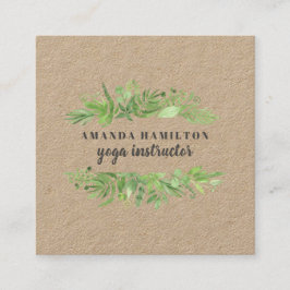 Modernes RUSTIKA Wasserfarbenes Wildwiesen Quadratische Visitenkarte