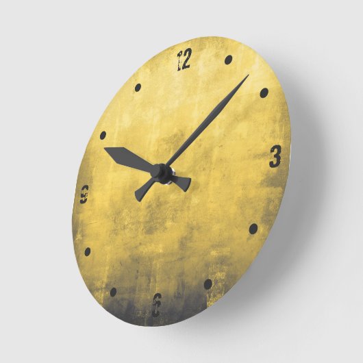 Modernes, rustikal-gelbgraues abstrakt runde wanduhr (Winkel)