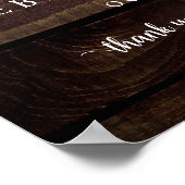 Modernes rustikales Abendessen mit Hochzeit und Pr Poster (Ecke)