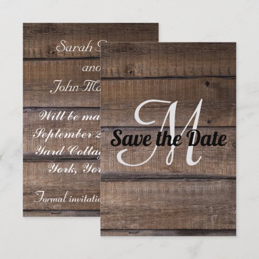 Modernes rustikales Ankündigung Datum freihalten (Vorne/Hinten)