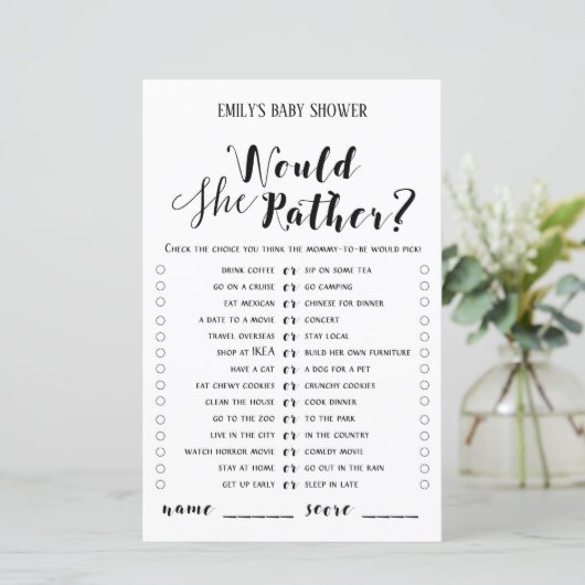 Modernes Rustikales Baby-Duschspiel (Stehend Vorderseite)