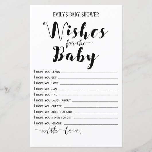 Modernes Rustikales Baby-Duschspiel (Vorderseite)