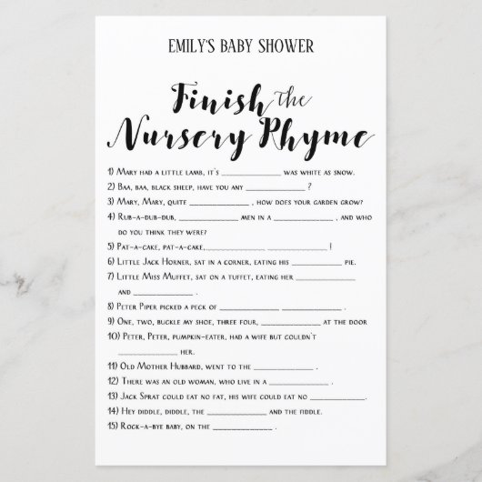 Modernes Rustikales Baby-Duschspiel (Vorderseite)