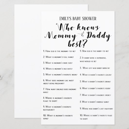 Modernes Rustikales Baby-Duschspiel (Vorne/Hinten)