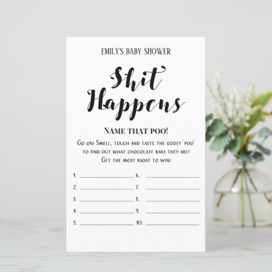 Modernes Rustikales Baby-Duschspiel (Stehend Vorderseite)