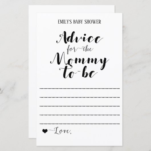 Modernes Rustikales Baby-Duschspiel (Vorne/Hinten)