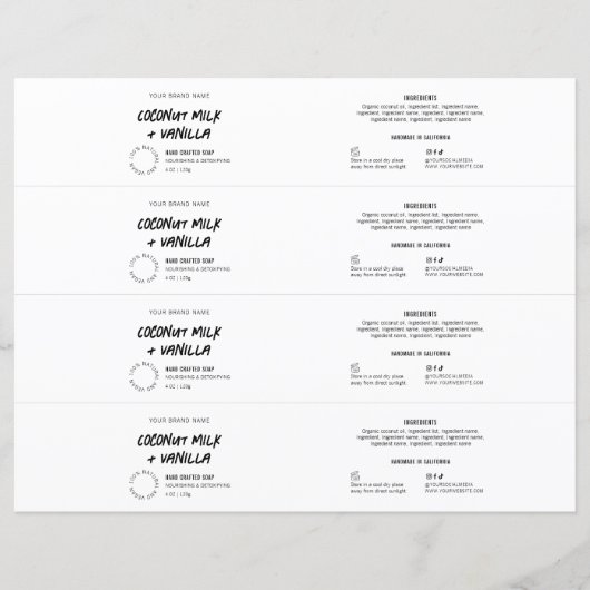 Modernes Rustikales Bar Wrapper-Label für Schwarz- (Vorderseite)