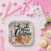 Modernes rustikales Bauernhaus Pine cones Christma Pappteller (Party)