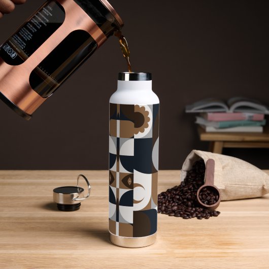 Modernes rustikales Boho Muster Trinkflasche (Kaffee)