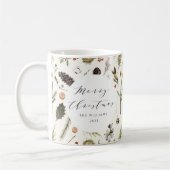 Modernes Rustikales Boho Weihnachten Botanisches B Kaffeetasse (Links)