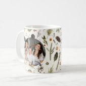 Modernes Rustikales Boho Weihnachten Botanisches F Kaffeetasse (Vorderseite Links)