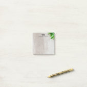 Modernes Rustikales botanisches Grey Wood Zuhause Post-it Klebezettel (Auf Schreibtisch)
