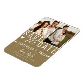 Modernes Rustikales Braun Save the Date 2 Foto Hoc Magnet (Linke Seite)