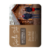 Modernes rustikales braunes Foto Save the Date Hoc Magnet (Vertikal)