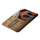 Modernes rustikales braunes Foto Save the Date Hoc Magnet (Linke Seite)