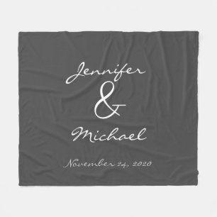 Modernes rustikales Brautpaar Fleecedecke