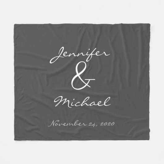 Modernes rustikales Brautpaar Fleecedecke (Vorderseite (Horizontal))