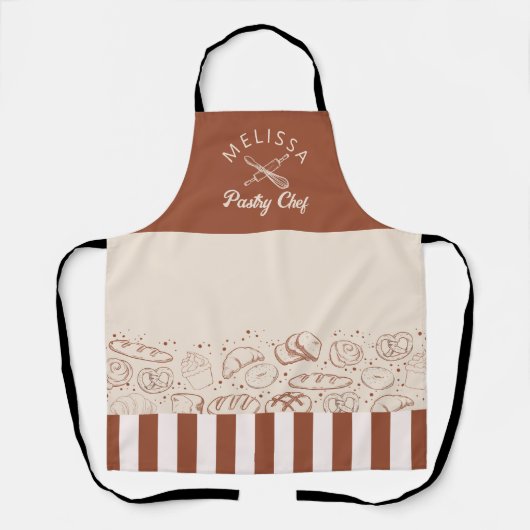 Modernes Rustikales Brown Beige Koch Bäckerei Schürze (Vorderseite)
