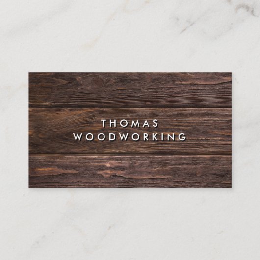 Modernes rustikales dunkles Holz | Visitenkarten Visitenkarte (Vorderseite)