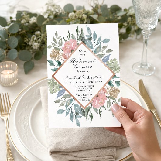Modernes, rustikales Dusty Chic Probe Dinner Einladung