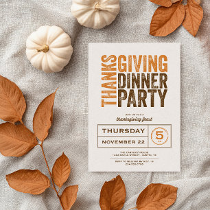 Modernes Rustikales Erntedank Dinner Party Einladung