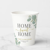 Modernes Rustikales Eukalyptus Zuhause Sweet Zuhau Pappbecher (Vorderseite)