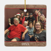 Modernes rustikales Familien-Foto Foto der Keramikornament (Rückseite)