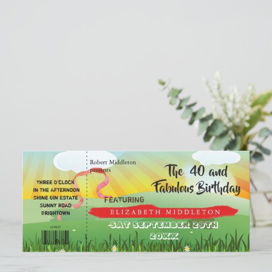 Modernes Rustikales Festival 40. Geburtstag (Stehend Vorderseite)