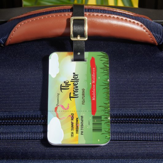 Modernes Rustikales Festival Fieldblumen Gepäckanhänger (Vorderseite Insitu 2)