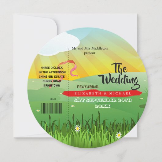 Modernes Rustikales Festival Hochzeitsfest Einladu Einladung (Vorderseite)