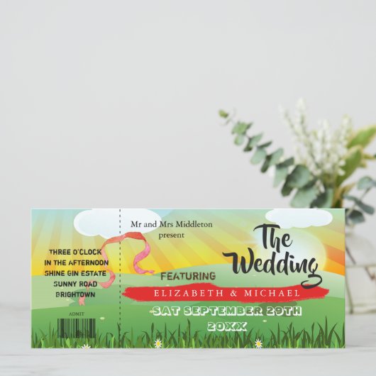 Modernes Rustikales Festival Wedfest QR Hochzeit (Stehend Vorderseite)