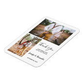 Modernes rustikales Foto Danke für Ihre Hochzeit Magnet (Linke Seite)