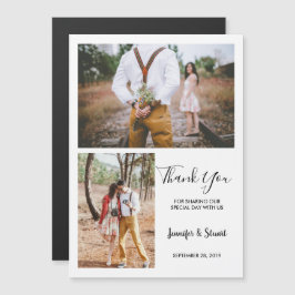 Modernes rustikales Foto Danke für Ihre Hochzeit Magneteinladung