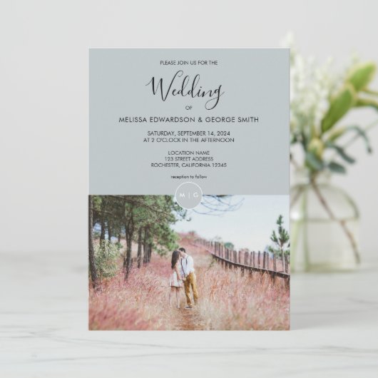 Modernes, rustikales Foto Einladung (Stehend Vorderseite)