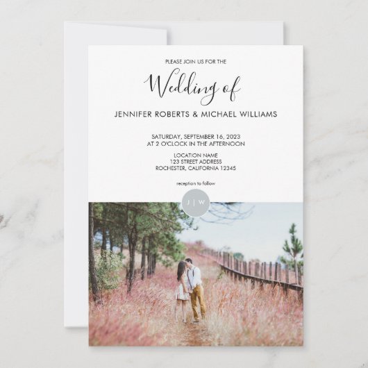 Modernes, rustikales Foto Einladung (Vorderseite)