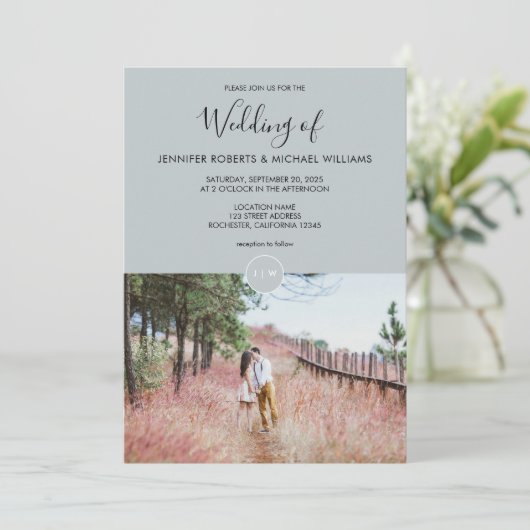 Modernes, rustikales Foto Einladung (Stehend Vorderseite)