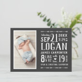 Modernes rustikales Foto - Geburtsankündigung Ankündigung (Stehend Vorderseite)