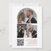 Modernes Rustikales Foto QR Code Floral Elegante H Einladung (Rückseite)