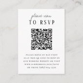 Modernes Rustikales Foto QR Code Wedding RSVP Begleitkarte (Vorderseite)