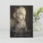 Modernes Rustikales Foto zur Beerdigung von Beerdi Dankeskarte (Stehend Vorderseite)