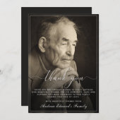 Modernes Rustikales Foto zur Beerdigung von Beerdi Dankeskarte (Vorne/Hinten)