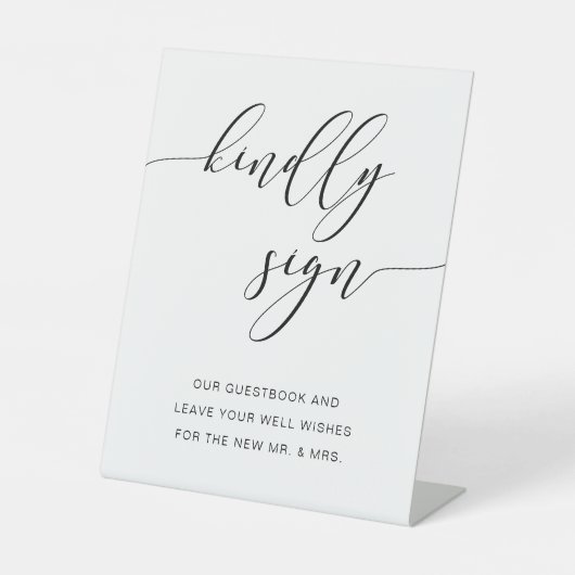 Modernes rustikales Gästebuch Bitte schreiben Sockelschild (Vorderseite)