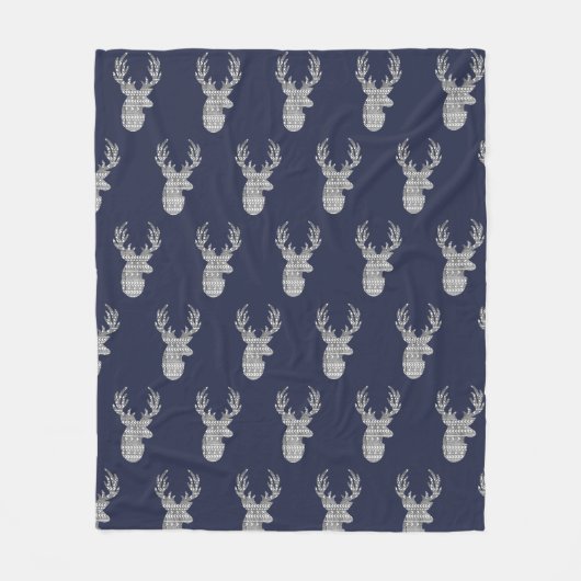 Modernes Rustikales Gemustertes Hirsch Fleecedecke (Vorderseite)