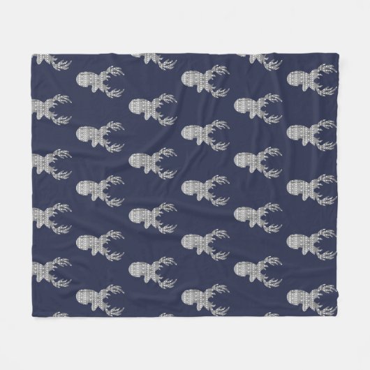 Modernes Rustikales Gemustertes Hirsch Fleecedecke (Vorderseite (Horizontal))