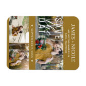 Modernes Rustikales Gold Save the Date Hochzeit 3 Magnet (Horizontal)