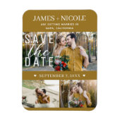 Modernes Rustikales Gold Save the Date Hochzeit 3 Magnet (Vertikal)