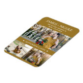 Modernes Rustikales Gold Save the Date Hochzeit 3 Magnet (Linke Seite)
