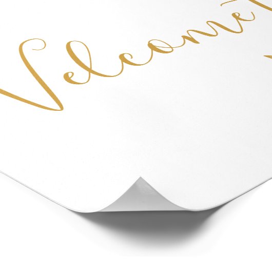 Modernes Rustikales Goldkranz-Hochzeitsmonogramm W Poster (Ecke)